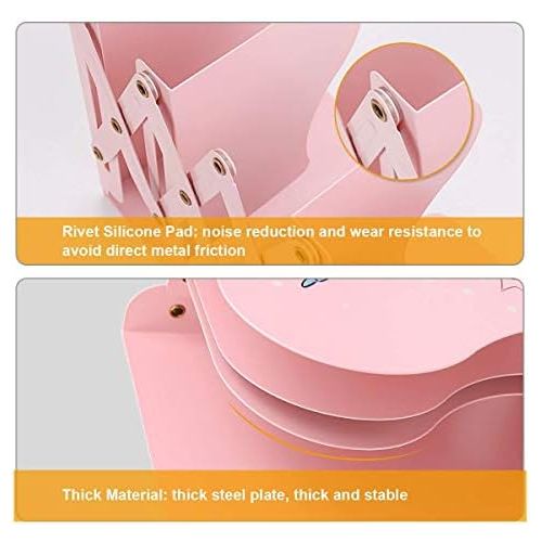  [아마존베스트]SubClap Adjustable Bookends Metal Book Racks for Kids, Expandable Cartoon Student Book Ends for Heavy Book, Book Holder Hold Books, Magazines, Cookbooks, Desktop Organizer for Room