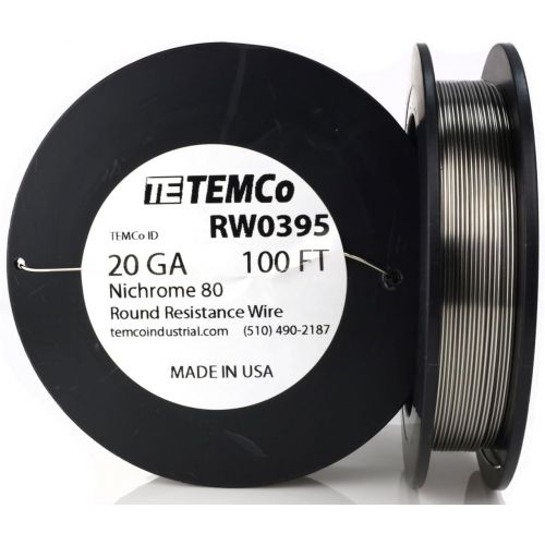  Temco TEMCo Nichrome 80 series wire 20 Gauge 25 FT Resistance AWG ga