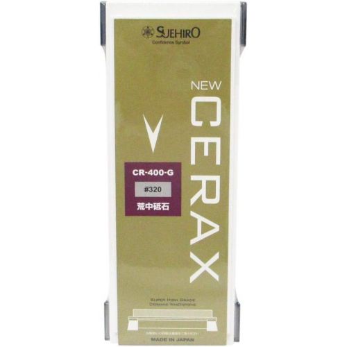  Suehiro whetstone NEW CERAX CR-400-G: Large size sharpening stone #320, Soaking stone: 8.11 x 2.87 x 0.9