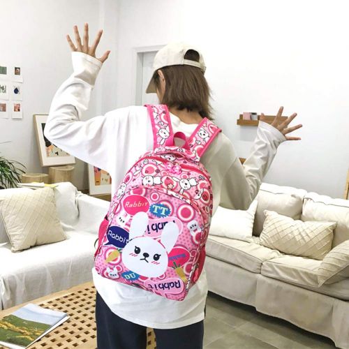  Suerico Kids School Backpack Animal School Bookbag 14.5 Backpack for 6-9 Year Old Girl Boy (Rabbit-1)