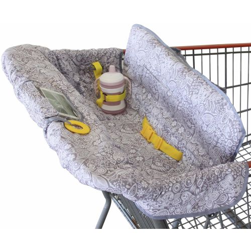  [아마존베스트]Suessie Shopping Cart Cover for Baby or Toddler | 2-in-1 High Chair Cover | Compact Universal Fit | Unisex for Boy or Girl | Includes Carry Bag | Machine Washable | Fits Restaurant Highcha