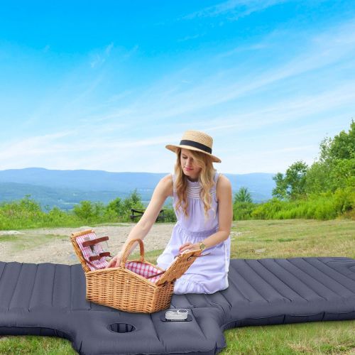  Sufiya Inflatable Lounger Fully Automatic Inflatable Couch Air Mattress Portable Auto Air Sofa Lazy Chair Sleeping Camping Pad for Outdoor Picnics Hiking Beach Music Festivals Home Campin