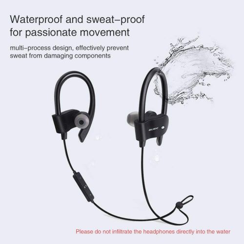  Sugar Skull Wireless Bluetooth Headphones Headset Neckband Comfortable and Noise Canceling Sweat Proof Earphone for Running & Gym Compatible Samsung iPad or Bluetooth Devices - Black