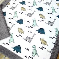 SugarDoodleBoutique Dino Baby Blanket - Dinosaur Baby Blanket - Dino Blanket - Baby Blanket - Minky Baby Blanket - Baby Boy - Dinosaur Crib Bedding - Boy Minky