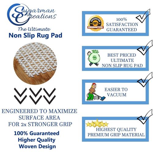  Sugarman Creations Non Slip Area Rug Pad, for any hard Surface Floor, Keeps Your Rugs Safe and in Place (5 Feet by 8 feet)
