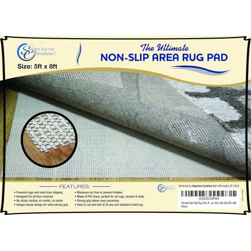  Sugarman Creations Non Slip Area Rug Pad, for any hard Surface Floor, Keeps Your Rugs Safe and in Place (5 Feet by 8 feet)