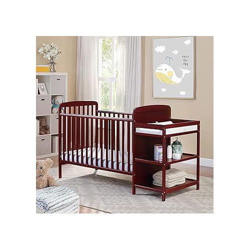  Suite Bebe Ramsey 3 in 1 Convertible Crib and Changer in a Cherry Finish