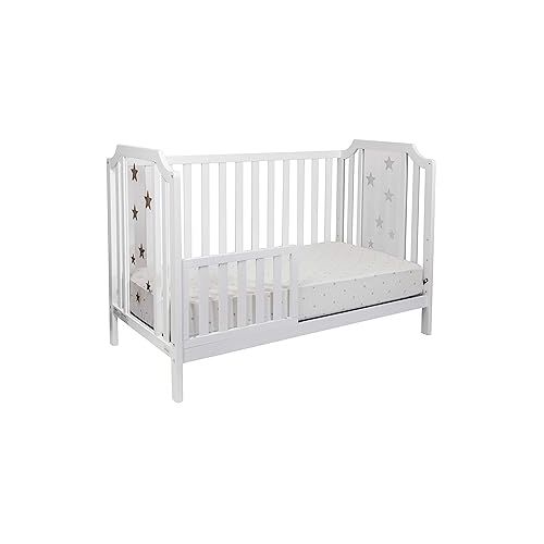  Suite Bebe Celeste 3 in 1 Convertible Island Crib, Wood and Acrylic, White