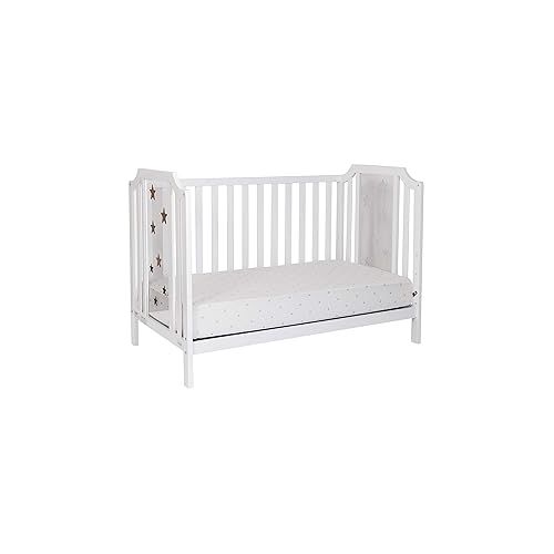  Suite Bebe Celeste 3 in 1 Convertible Island Crib, Wood and Acrylic, White