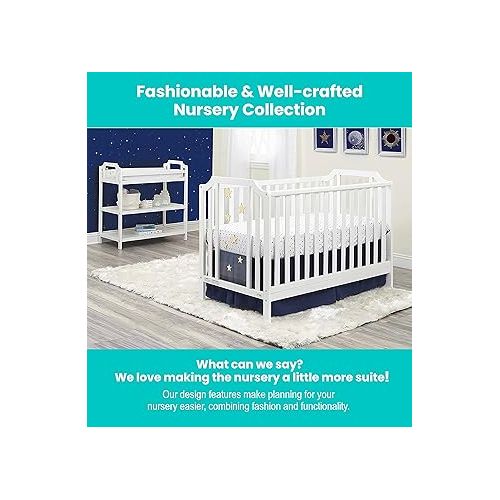  Suite Bebe Celeste 3 in 1 Convertible Island Crib, Wood and Acrylic, White