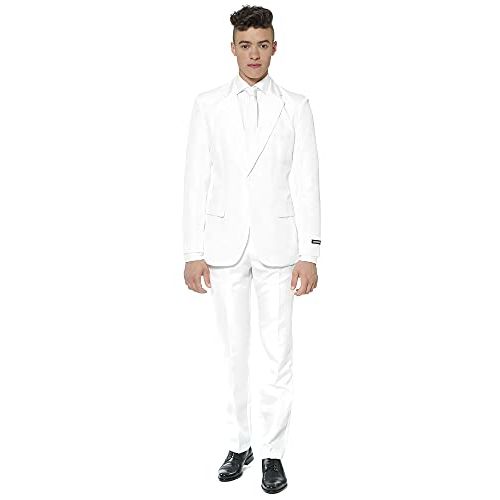  할로윈 용품SUITMEISTER Solid Colored Suits in White - Includes Jacket, Pants & Tie - L