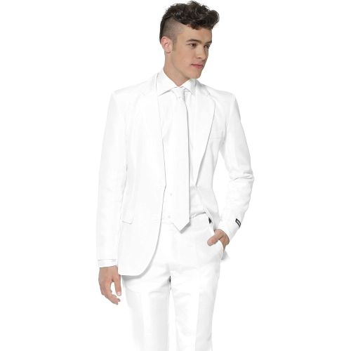  할로윈 용품SUITMEISTER Solid Colored Suits in White - Includes Jacket, Pants & Tie - L