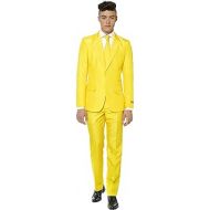 SUITMEISTER Solid Colored Suits in Yellow - Includes Jacket, Pants & Tie - XL