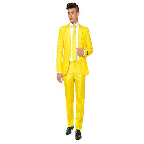  할로윈 용품SUITMEISTER Solid Colored Suits in Yellow - Includes Jacket, Pants & Tie - XL
