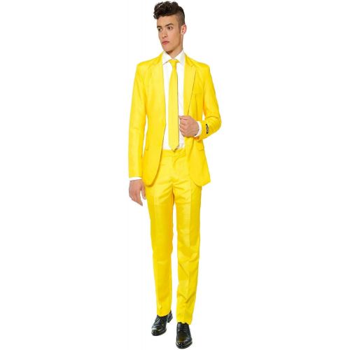  할로윈 용품SUITMEISTER Solid Colored Suits in Yellow - Includes Jacket, Pants & Tie - XL