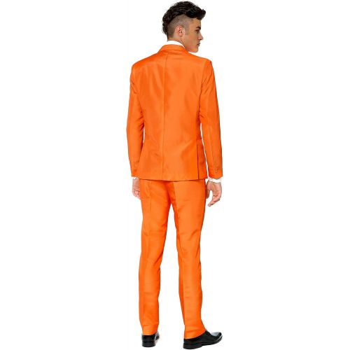  할로윈 용품SUITMEISTER Solid Colored Suits in Orange - Includes Jacket, Pants & Tie - L