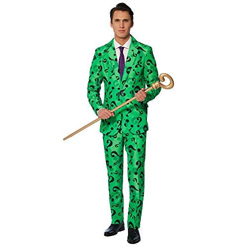  할로윈 용품SUITMEISTER The Riddler Halloween Suit | Unisex Slim Fit | Includes Matching Blazer Jacket, Pants & Tie