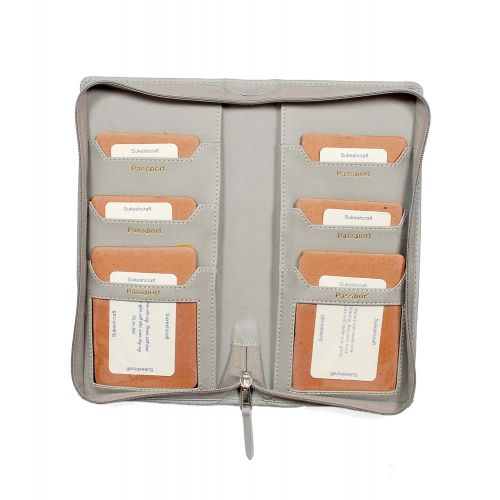  Sukeshcraft Tree. RFID Safe Passport Wallet- 8 Slots, (Steal Grey)