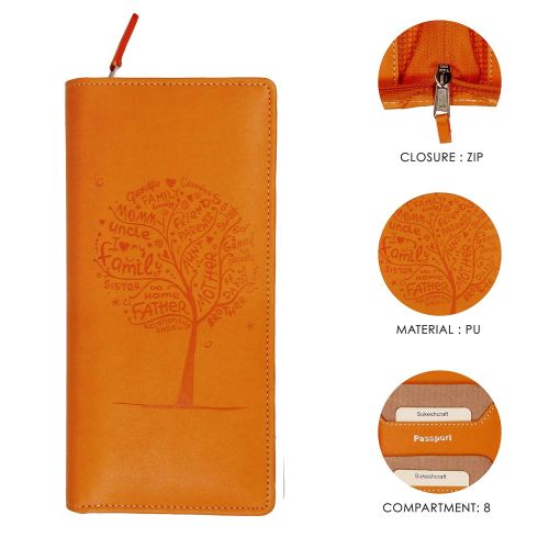  Sukeshcraft Tree. RFID Safe Passport Wallet- 8 Slots, (Steal Grey)