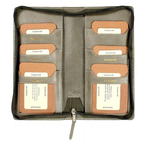  Sukeshcraft Tree. RFID Safe Passport Wallet- 8 Slots, (Steal Grey)