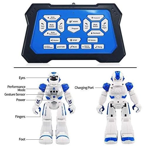  Suliper Remote Control Robot for Kids,Intellectual Gesture Sensor Programmable Robot with Infrared Controller Early Education Robot Toys can Dance Sing Walk Robot Kits for Children