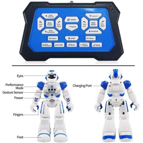  Suliper Remote Control Robot for Kids,Intellectual Gesture Sensor Programmable Robot with Infrared Controller Early Education Robot Toys can Dance Sing Walk Robot Kits for Children