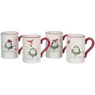 Sullivans PN2329 Cynthia Dunn Winter Snowman, Boxed Gift Set Decorative Ceramic Christmas Mugs, Set of 4, 5.25 L x 3.5 W x 4.75 H, White