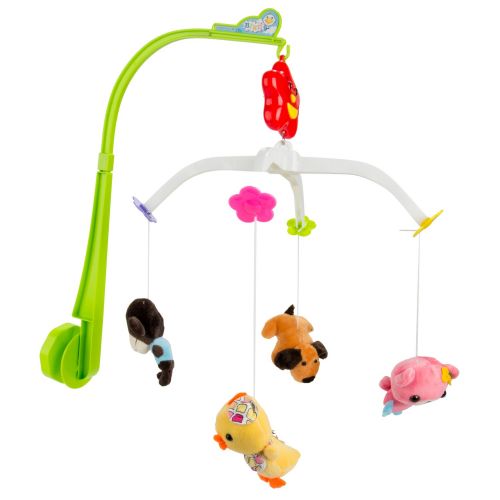  Sumaclife Baby Boy Girl Crib Musical Mobile with Hanging Rotating Adorable Soft Plush Animals Dolls, Animal