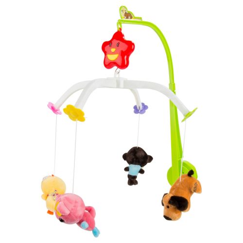  Sumaclife Baby Boy Girl Crib Musical Mobile with Hanging Rotating Adorable Soft Plush Animals Dolls, Animal