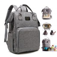 Sumbababy Mummy Diaper Bag Travel Nappy Backpack - Waterproof Roomy Baby Bags Multi-Function Nursing Shoulder Bag for Baby Care， Large Capacity, Stylish and Durable (Linen)