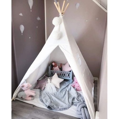  [아마존베스트]Sumbababy Teepee Tent for Kids, Girls Play Tents for Girl or Boy, Foldable Children Playhouse Toys for Baby Indoor and Outdoor Playing,100% Natural Cotton Canvas Child Tipi with Ca