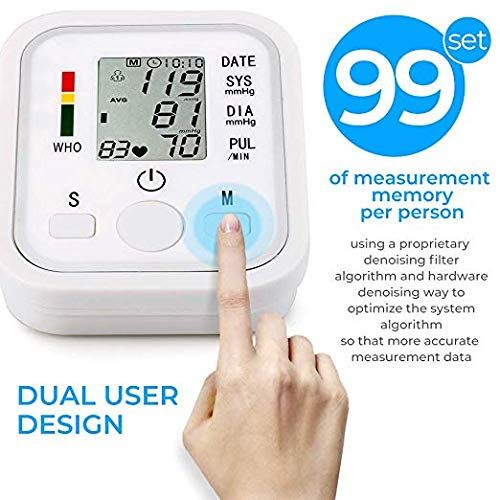  Sumee Automatic Arm Blood Pressure Monitor Voice Broadcast High Blood Pressure Monitors Portable LCD...