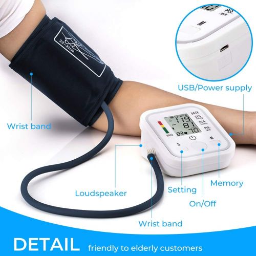  Sumee Automatic Arm Blood Pressure Monitor Voice Broadcast High Blood Pressure Monitors Portable LCD...