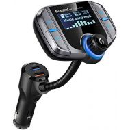 [아마존베스트](Upgraded Version) Sumind Car Bluetooth FM Transmitter, Wireless Radio Adapter Hands-Free Kit with 1.7 Inch Display, QC3.0 and Smart 2.4A USB Ports, AUX Output, TF Card Mp3 Player(