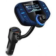 [아마존베스트](Upgraded Version) Sumind Car Bluetooth FM Transmitter, Wireless Radio Adapter Hands-Free Kit with 1.7 Inch Display, QC3.0 and Smart 2.4A USB Ports, AUX Output, TF Card Mp3 Player(