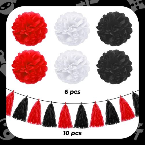  Sumind 44 Pieces Warrior Birthday Party Supplies Warrior Party Decorations Include Happy Birthday Banner Cake Toppers Party Hanging Swirls Latex Balloons Paper Pom Poms For Warrior Birthd