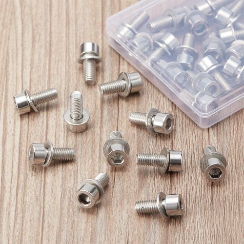  Sumind 40 Pieces M5 Hex Bolt Socket Tapping Screw Bolts Water Bottle Cage Bolts with Washers for Bike Water Bottle Cage Holder Bracket Rack, 0.67 x 0.31 Inch