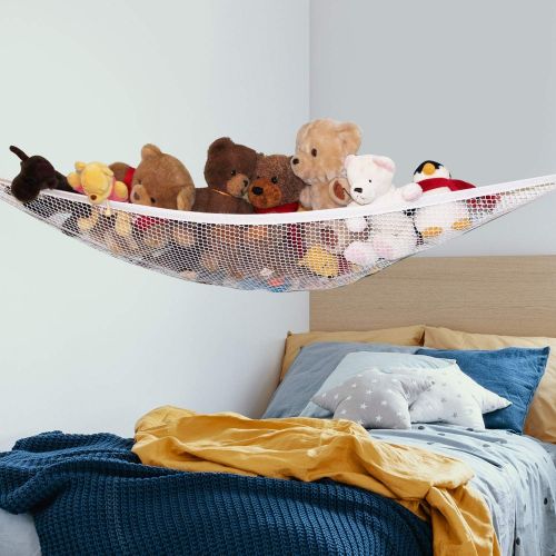  [아마존베스트]Sumind 3 Pieces Stuffed Animal Hammocks Stuffed Toy Storage Hammock Nets Jumbo Wall Sling Corner Mesh Toy Organizer with Hooks for Bedroom Plush Toys