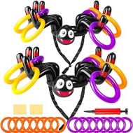 Sumind 21 Pieces Inflatable Spider Ring Toss Game Set for Teens and Adults, Halloween Indoor and Outdoor Yard Games Novelty Halloween Party Game Toys for Easter Carnival Supplies Hallowee