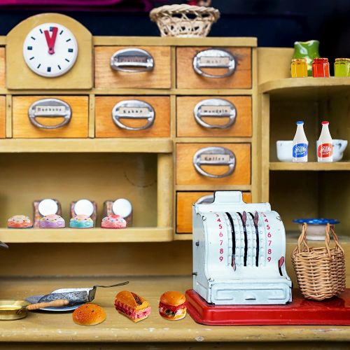  Sumind 81 Pieces Miniature Food Drinks Toys Mixed Resin Dollhouse Foods Toys Mini Food for Doll Kitchen Cooking Game Birthday Party Present