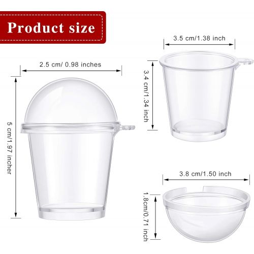  Sumind 30 Pieces Dollhouse Plastic Mini Coffee Cups Transparent Mousse Cups Miniature Ice Cream Cup with Dome Lid Miniature Simulation Furniture for Dollhouse Decoration Doll Food Crafts