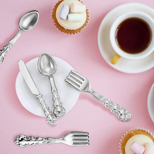  Sumind 38 Pieces 1:12/ 1:6 Scale Miniatures Dollhouse Kitchen Accessories Include 32 Mini Doll Plates Knife Fork Spoon, 6 Mini Egg Beater Utensil for Dollhouse Tableware Decor Doll Toy Su