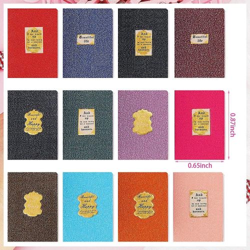  Sumind 12 Pieces 1:12 Scale Miniatures Dollhouse Books Assorted Miniatures Books Dollhouse Mini Books Dollhouse Decoration Accessories Doll Toy Supplies (Golden Label Style)
