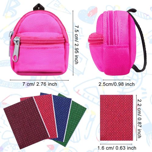  Sumind 20 Pieces Doll School Supplies Set, Mini Doll Zipper Backpack Doll Books Doll Palette Miniature Paper Clipboard Pencil Rulers and Mat Dollhouse School Accessories Kit for Doll Mini