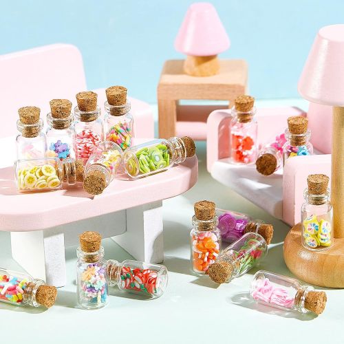  Sumind 50 Pieces Cute Miniature Dollhouse Food Jar Glass Bottle 1:12 Mini Fruit Simulation Scene Candy Snack Model Game Party Toys Pretend Play Doll House Kitchen Decoration for Dollhouse