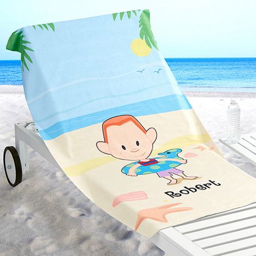  Summer Family Characters Beach Towel