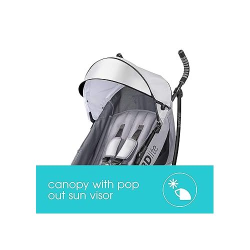 썸머인펀트 Summer Infant 3Dlite Convenience Stroller, Gray - Lightweight Stroller with Aluminum Frame, Large Seat Area, 4 Position Recline, Extra Large Storage Basket - Infant Stroller for Travel and More