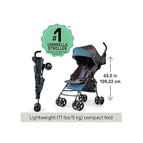 썸머인펀트 Summer Infant, 3D Mini Convenience Stroller - Lightweight Stroller with Compact Fold MultiPosition Recline Canopy with Pop Out Sun Visor and More - Umbrella Stroller for Travel and More, Gray