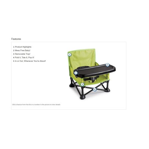 썸머인펀트 Summer Infant Pop and Sit Portable Booster, Green/Grey