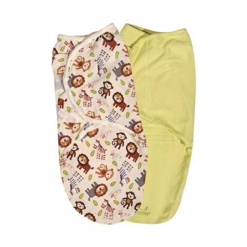 썸머인펀트 Summer Infant SwaddleMe Adjustable Infant Wrap, Jungle Buddies, Small/Medium, 2 Count